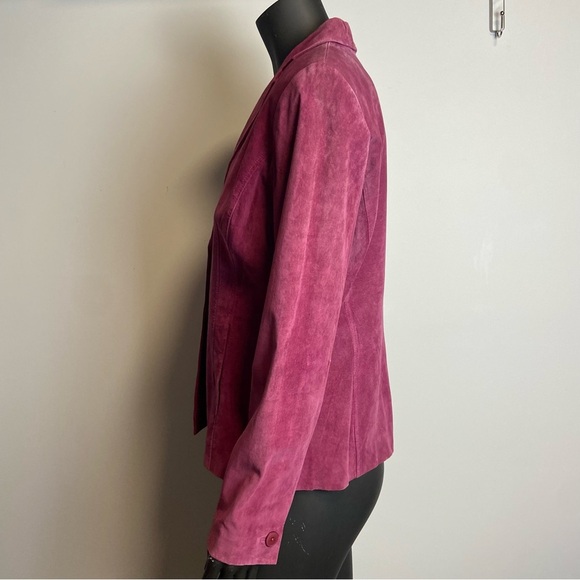 🤠 Alfani / leather Suede Pink Purple Jacket - Picture 7 of 13